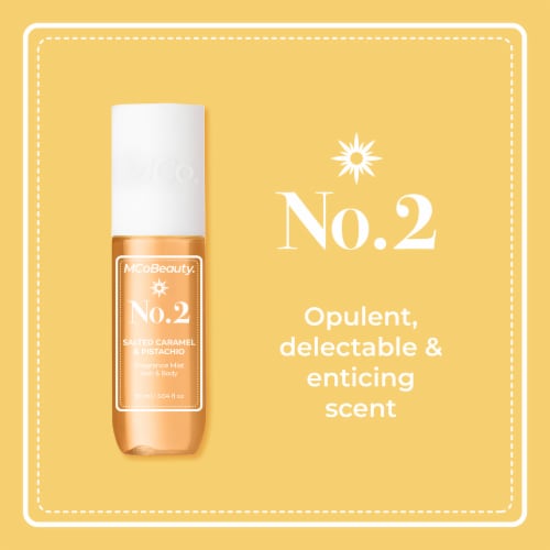 MCoBeauty® Fragrance Mist Hair and Body Spray - No. 2 Salted Caramel & Pistachio Perspective: bottom