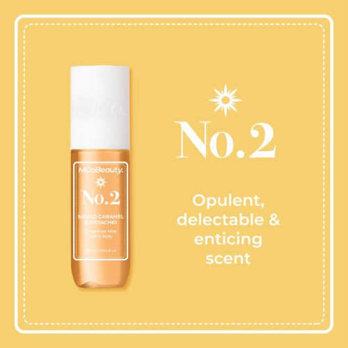 MCoBeauty® Fragrance Mist Hair and Body Spray - No. 2 Salted Caramel & Pistachio Perspective: bottom
