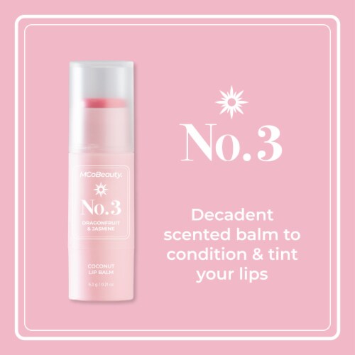 MCoBeauty® Coconut Lip Balm - No. 3 Dragofruit & Jasmine Perspective: bottom