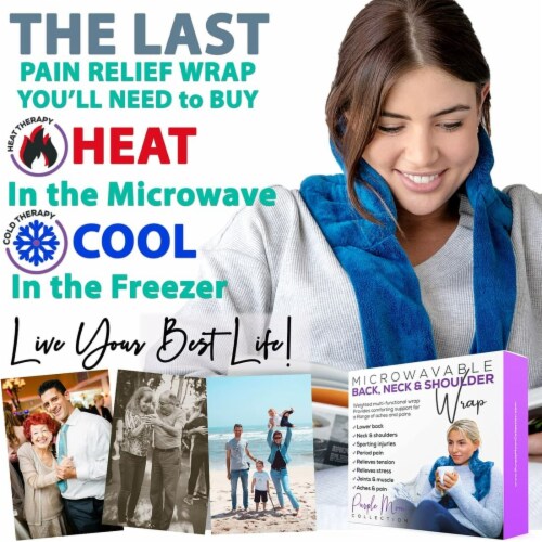 Microwavable Weighted Heating Pad with Plush 71” Ties Hot/Cold Moist
