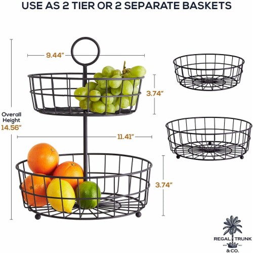 REGAL TRUNK  CO 2 Tier Basket Fruit Stand - Matt Brown Perspective: bottom