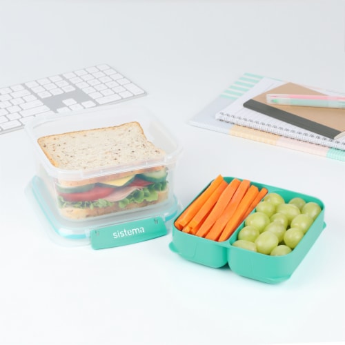Sistema Lunch Stack Square To Go Food Storage Container, 4.9 cup/1.15 L Container Perspective: bottom