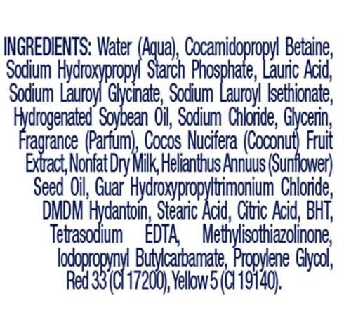 Dove Purely Pampering Coconut Milk & Jasmine Petals Nourishing Body Wash Perspective: bottom