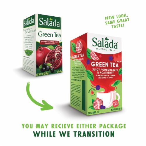 Salada Pomegranate Acai Green Tea 20 ct - 6 pack Perspective: bottom