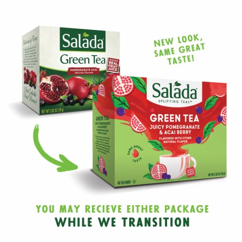 Salada Pomegranate Acai Green Tea 40 ct - 6 pack Perspective: bottom