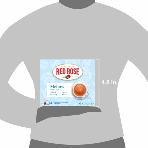 Red Rose Mellow Black Tea with 40 Individually Wrapped Tea Bags Per Box (Pack of 6) Perspective: bottom