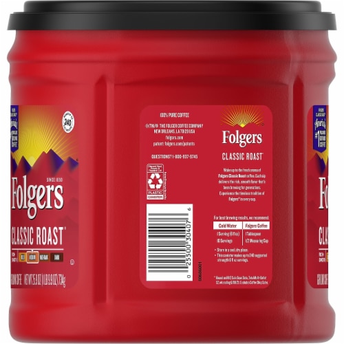 Folgers Coffee Classic Roast Ground 30.5 oz Canister 6/Carton 20421CT Perspective: bottom