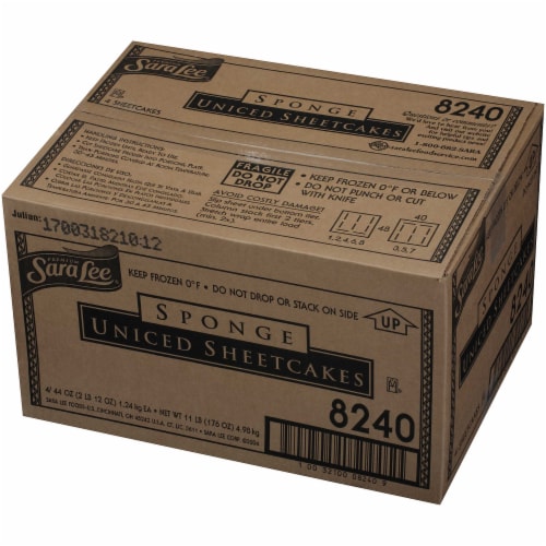 Sara Lee No Icing Sponge Sheet Cake, 44 Ounce -- 4 per case Perspective: bottom