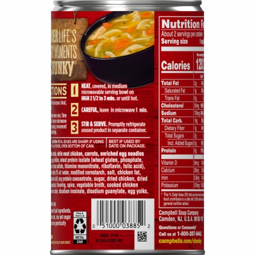 Campbell's Chunky Classic Chicken Noodle Soup Case Lot Sale Perspective: bottom