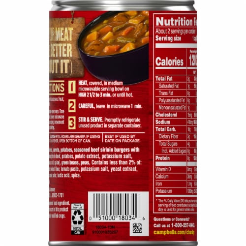 Campbell's Chunky Sirloin Burger with Country Vegetables Soup Case Sale Perspective: bottom