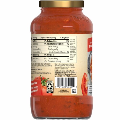 Prego Gluten Free Tomato Basil Garlic Italian Sauce Case Sale Perspective: bottom