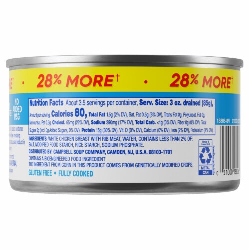 Swanson White Chunk Chicken Breast Case Sale Perspective: bottom