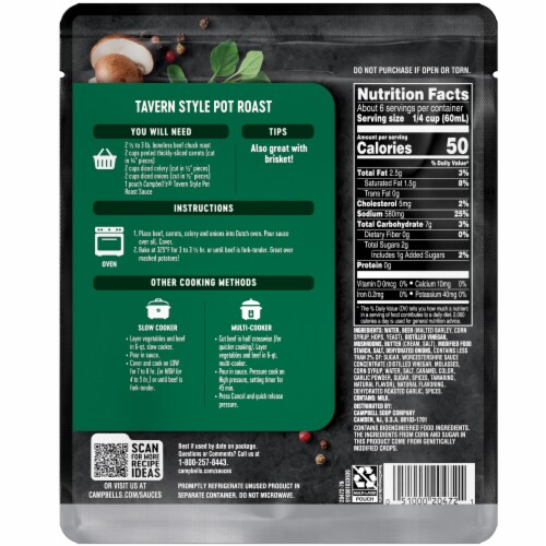 Campbell's® Tavern Style Pot Roast Sauce Multipack Perspective: bottom
