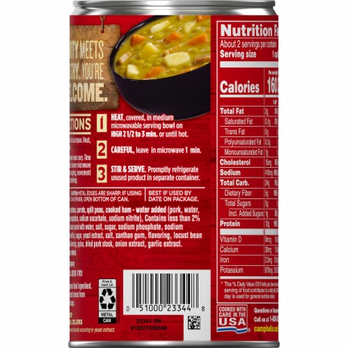 Campbell's® Chunky® Healthy Request® Split Pea & Ham Soup Case Perspective: bottom