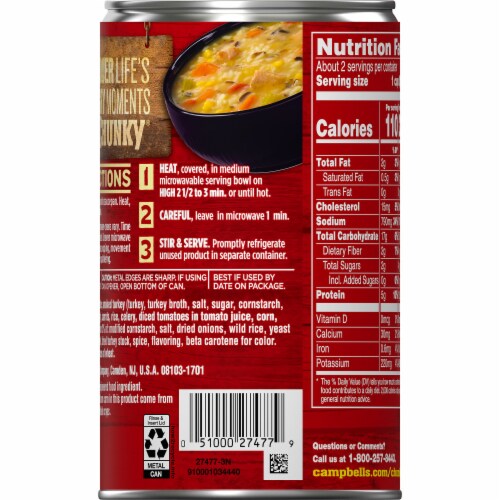 Campbell's® Chunky® Smoked Turkey with White & Wild Rice Soup Perspective: bottom