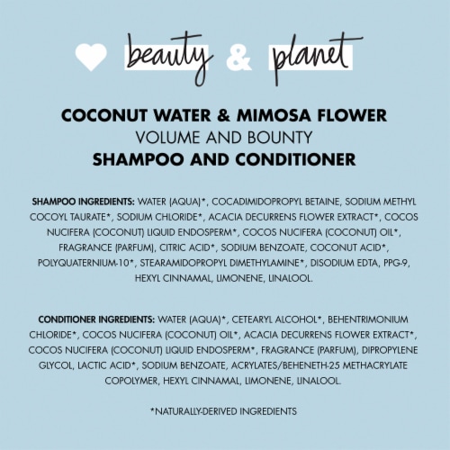 Love Beauty & Planet Sulfate-Free Coconut Water & Mimosa Flower Shampoo & Conditioner for Fine Hair Perspective: bottom