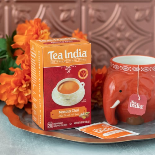 Tea India Masala Chai Tea with 20 Individually Wrapped Teabags Pack of 4 Perspective: bottom