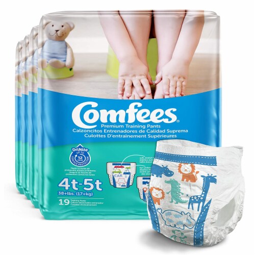 Comfees Toddler Toddler Training Pants Size 4T to 5T Over 38 lbs. CMF-B4, 114 Ct Perspective: bottom