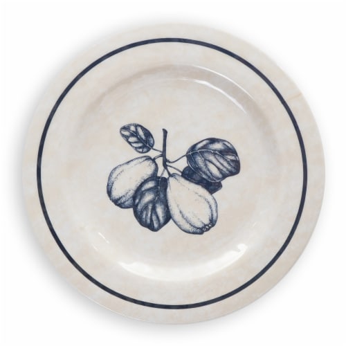Stephan Roberts 16ct. Melamine Dinner Set. SKETCHED FRUIT Perspective: bottom