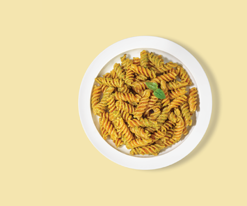 Red lentil Rotini Perspective: bottom
