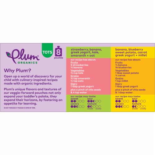 Plum® Organics Mighty Tots Baby Food Pouches Perspective: bottom