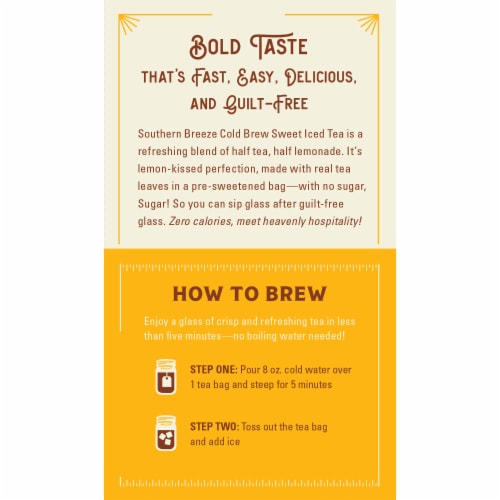 Southern Breeze Cold Brew Sweet Tea Half and Half Iced Tea with 20 Tea Bags, Pack of 4 Perspective: bottom