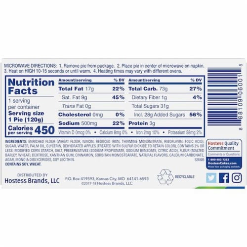 Hostess Apple Pie, 4.5 Ounce -- 48 per case Perspective: bottom