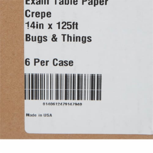 McKesson Table Paper Bugs and Things Crepe 14'' W x 125' L Pediatric 6 Rolls Perspective: bottom