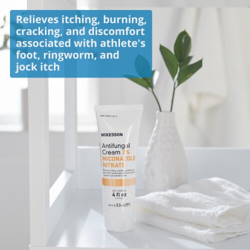 McKesson 2% Miconazole Nitrate Cream Antifungal 4 oz. Tube 12 Ct Perspective: bottom