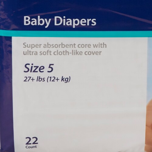 Curity Baby Baby Diaper Size 5, Over 27 lbs. 80048A, 22 Ct Perspective: bottom