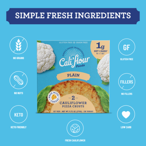 Cali'flour Foods Tradtional Plain Pizza Crust Perspective: bottom