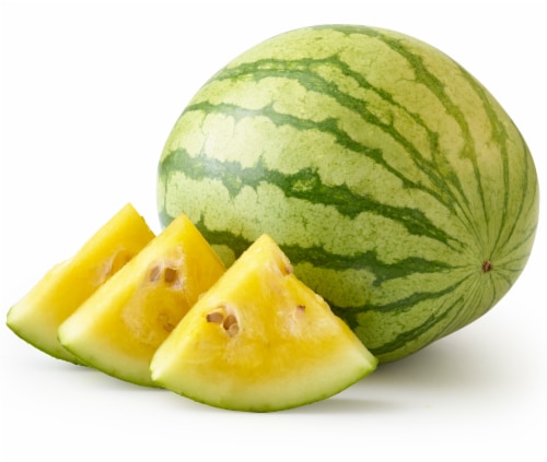 Yellow Seedless Whole Watermelon Perspective: front