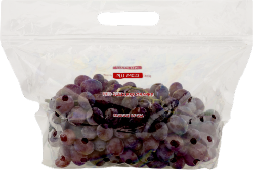 Red Seedless Grapes - Sold by the Bag - Estimated Bag Weight 2 Pounds Perspective: front
