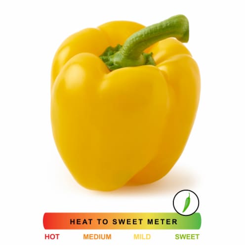 Fresh Yellow Bell Pepper Perspective: front
