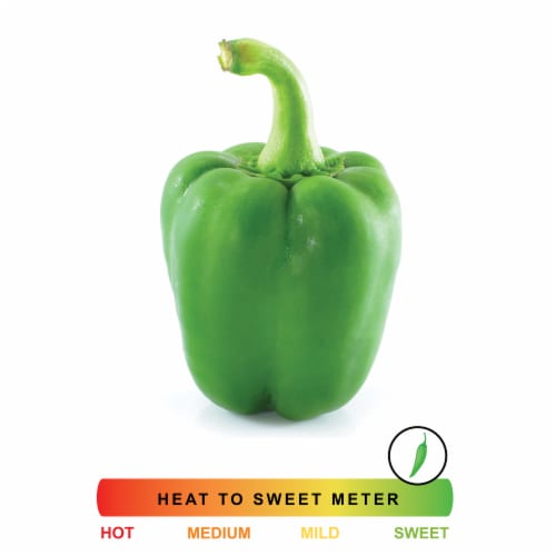 Fresh Green Bell Pepper Perspective: front