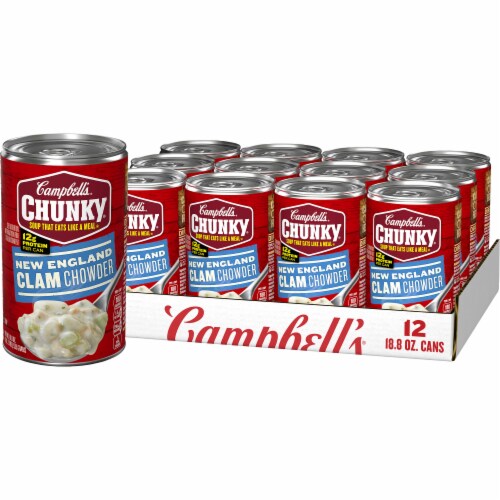 Campbell's Chunky New England Clam Chowder Case Sale Perspective: front
