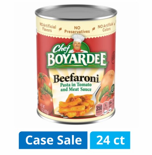 Chef Boyardee Beefaroni Case Sale Perspective: front