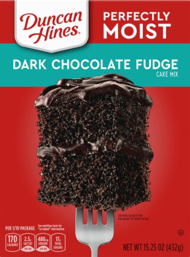 Duncan Hines® Dark Chocolate Fudge Cake Mix Case Sale Perspective: front