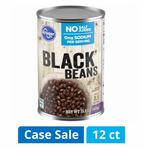 Kroger® No Salt Added Canned Black Beans Case Sale Perspective: front