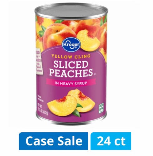 Kroger® Yellow Cling Sliced Peaches Case Sale Perspective: front