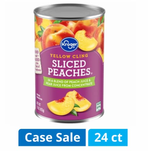 Kroger® Yellow Cling Peach Slices Case Sale Perspective: front