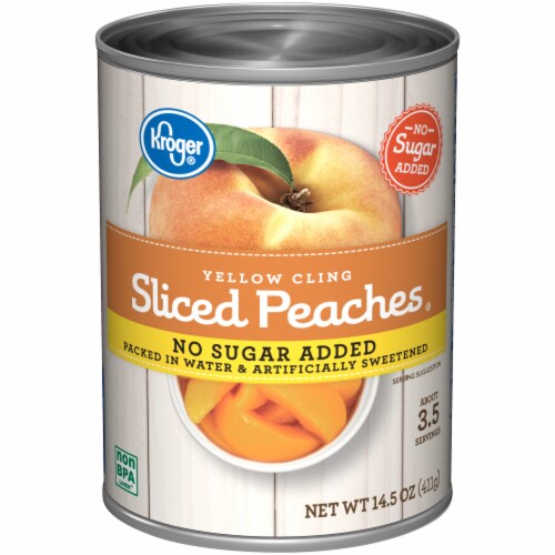 Kroger® No Sugar Added Sliced Peaches Case Sale Perspective: front