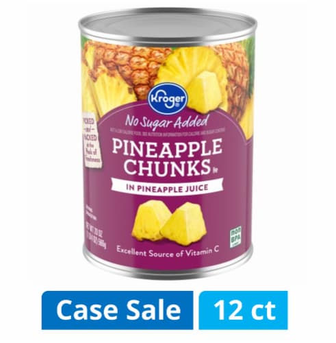 Kroger® Pineapple Chunks in Pineapple Juice Case Sale Perspective: front