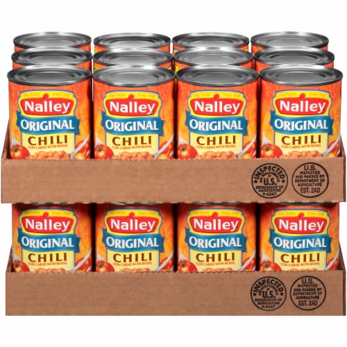 Nalley Chili Con Carne with Beans Case Sale Perspective: front