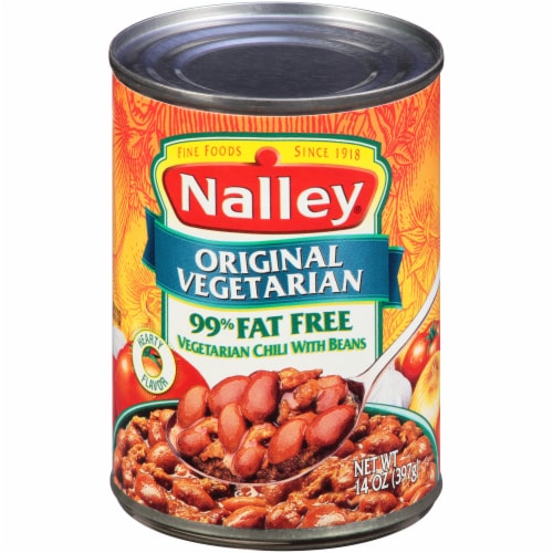 Nalley Fat Free Original Vegetarian Chili with Beans Case Sale Perspective: front