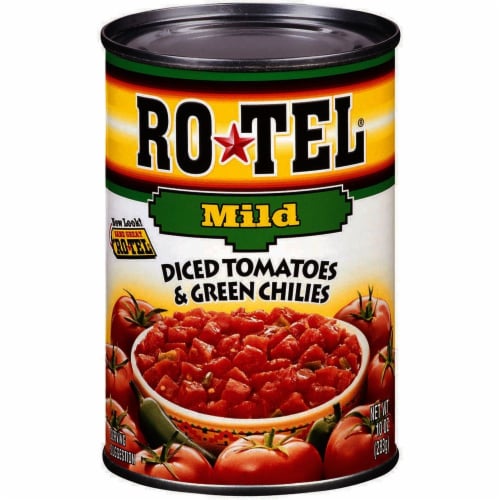 Rotel Diced Mild Green Chili Tomatoes Case Perspective: front