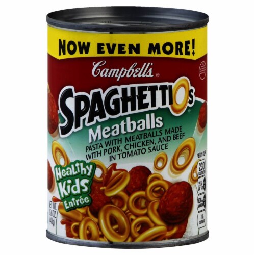 Campbell's SpaghettiOs with Meatballs Case Perspective: front