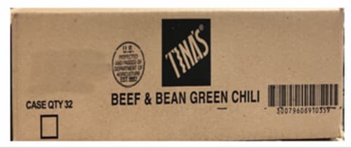 Tina's Beef & Bean Green Chili Burrito Case Sale Perspective: front