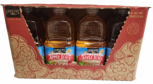 Langers 100% Apple Juice Bottles Perspective: front