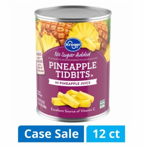 Kroger® Canned Pineapple Tidbits in Pineapple Juice Case Sale Perspective: front